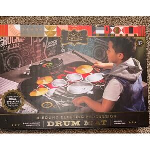 FAO Schwarz 8-Sound Electric Percussion Drum Mat + 2 Drumsticks BNIB
